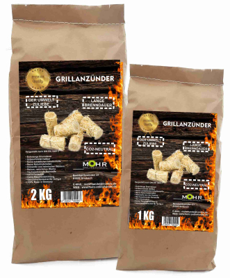 Bio Grillanzünder Kaminanzünder Premium Anzünder 2Kg im Papierbeutel